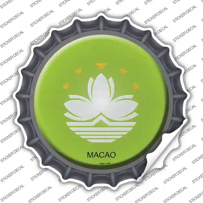BC-336s-XL Macao Country Novelty Bottle Cap Sticker Decal - Extra Large
