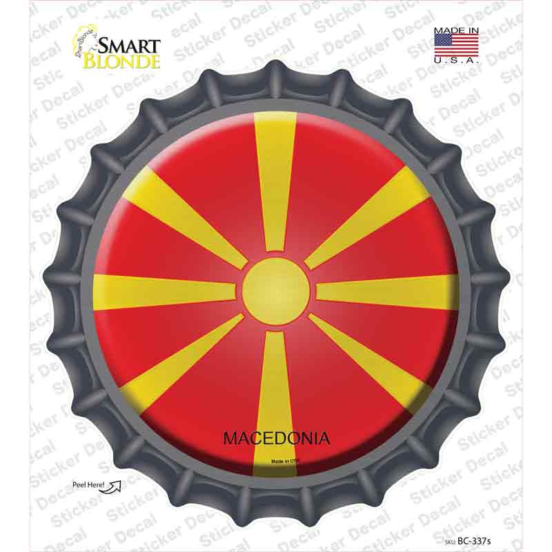 BC-337s-M Macedonia Country Novelty Bottle Cap Sticker Decal - Medium