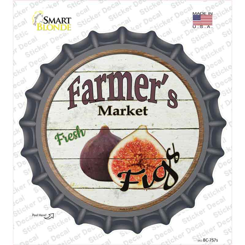 BC-757s-M Farmers Market Figs Novelty Bottle Cap Sticker Decal - Medium