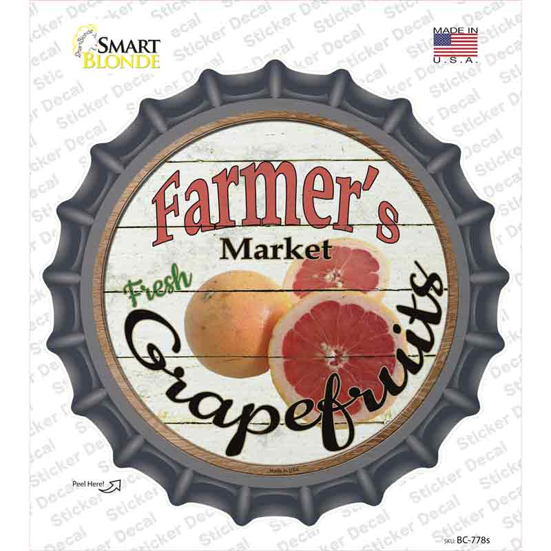 BC-778s-M Farmers Market Grapefruits Novelty Bottle Cap Sticker Decal - Medium
