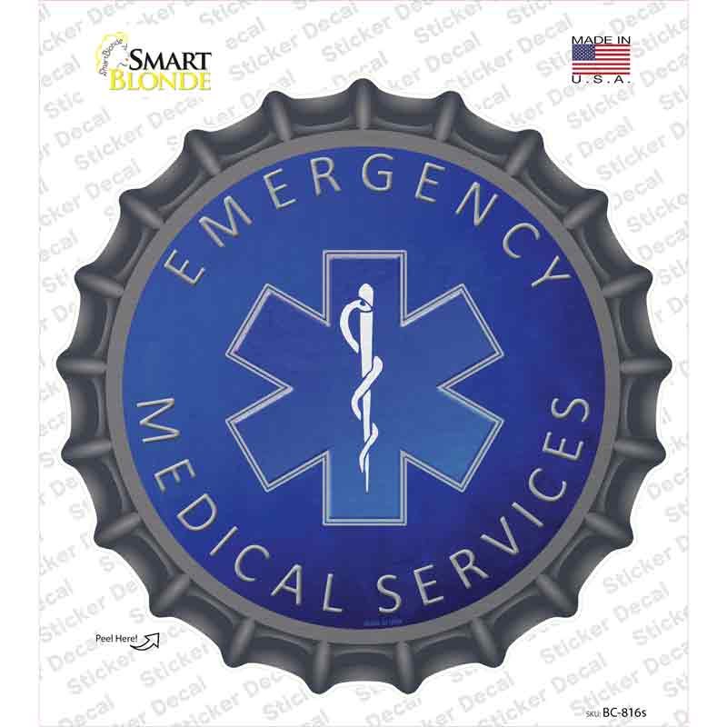 BC-816s-M Emergency Medical Services Novelty Bottle Cap Sticker Decal - Medium