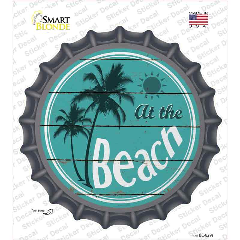 BC-829s-M At the Beach Novelty Bottle Cap Sticker Decal - Medium