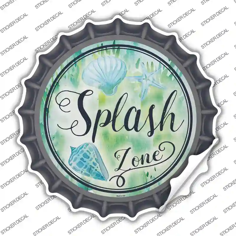 BC-888s-XL Splash Zone Novelty Bottle Cap Sticker Decal - Extra Large