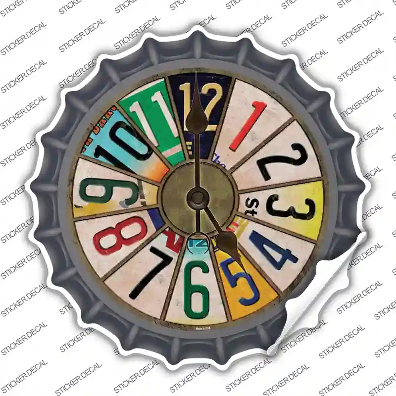 BC-882s-XL License Plate Strip Clock Novelty Bottle Cap Sticker Decal - Extra Large