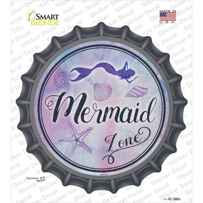 BC-886s-M Mermaid Zone Novelty Bottle Cap Sticker Decal - Medium