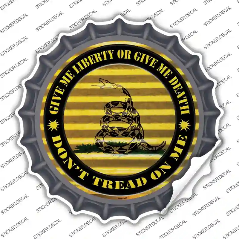 BC-892s-XL Dont Tread on Me Yellow Novelty Bottle Cap Sticker Decal - Extra Large