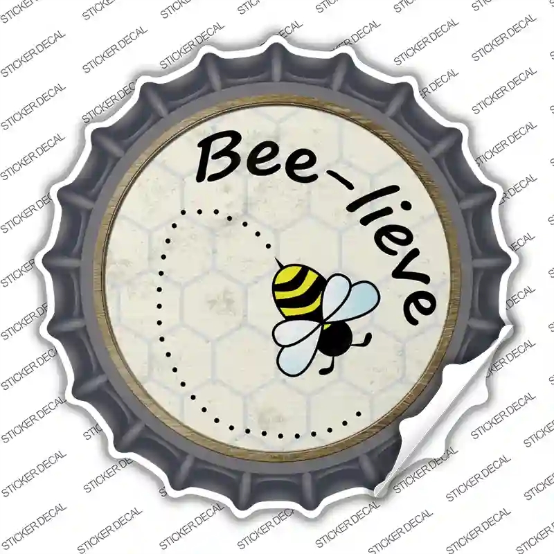 BC-824s-L Bee-Lieve Novelty Bottle Cap Sticker Decal - Large