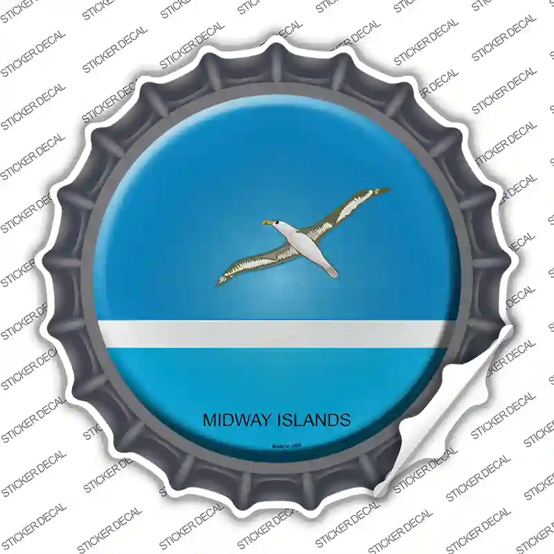 BC-353s-S Midway Islands Country Novelty Bottle Cap Sticker Decal - Small