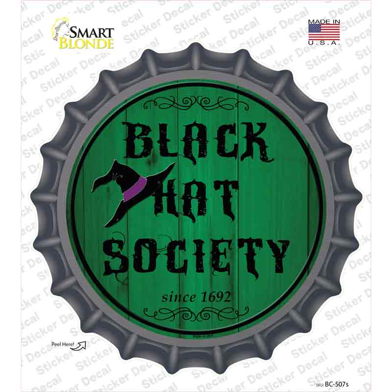 BC-507s-M Black Hat Society Novelty Bottle Cap Sticker Decal - Medium