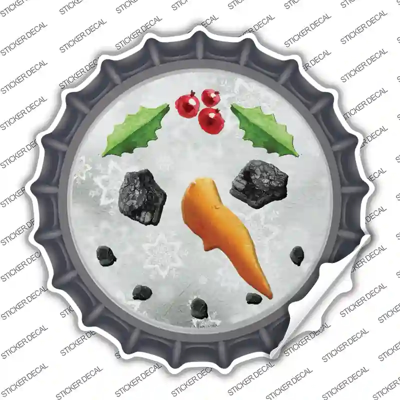 BC-564s-L Snowman Face Novelty Bottle Cap Sticker Decal - Large