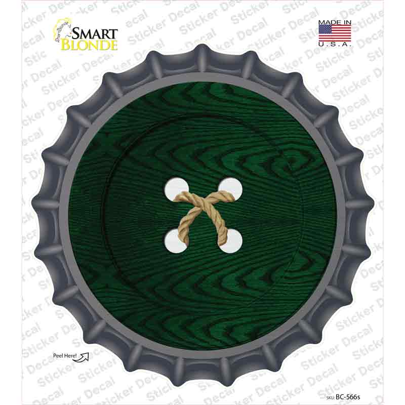 BC-566s-M Green Button Novelty Bottle Cap Sticker Decal - Medium