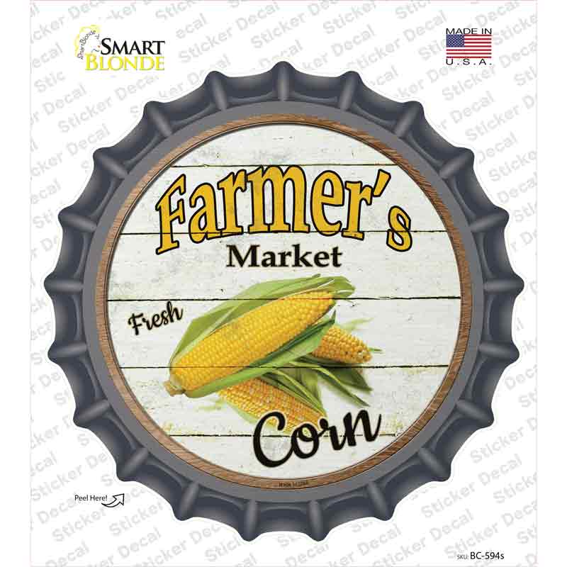 BC-594s-M Farmers Market Corn Novelty Bottle Cap Sticker Decal - Medium