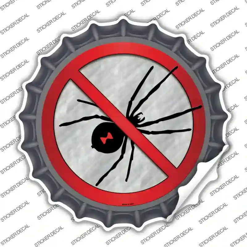 BC-644s-XL No Spiders Novelty Bottle Cap Sticker Decal - Extra Large