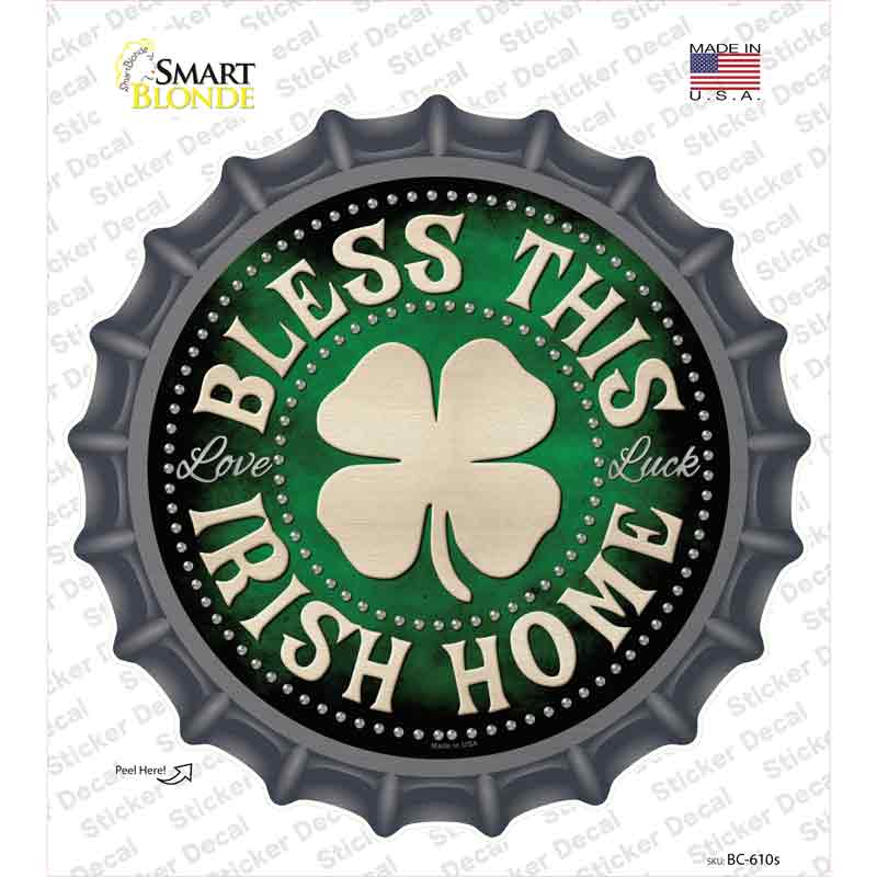 BC-610s-M Bless This Irish Home Novelty Bottle Cap Sticker Decal - Medium