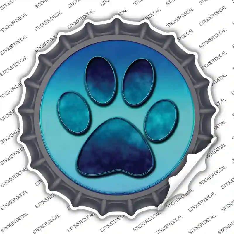 BC-632s-S Paw Prints Novelty Bottle Cap Sticker Decal - Small