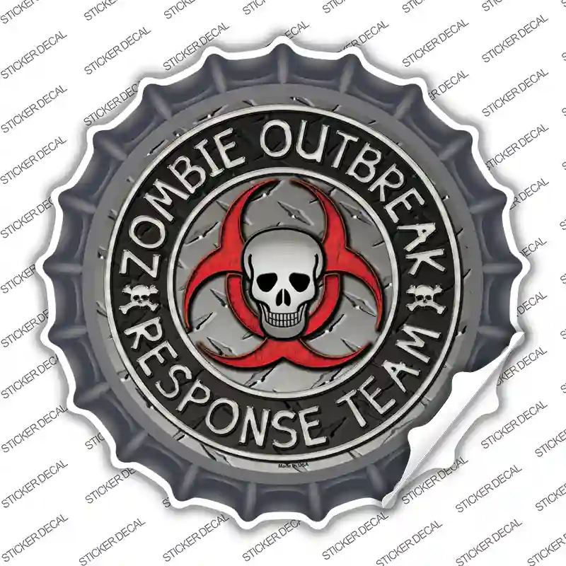 BC-637s-S Zombie Outbreak Novelty Bottle Cap Sticker Decal - Small