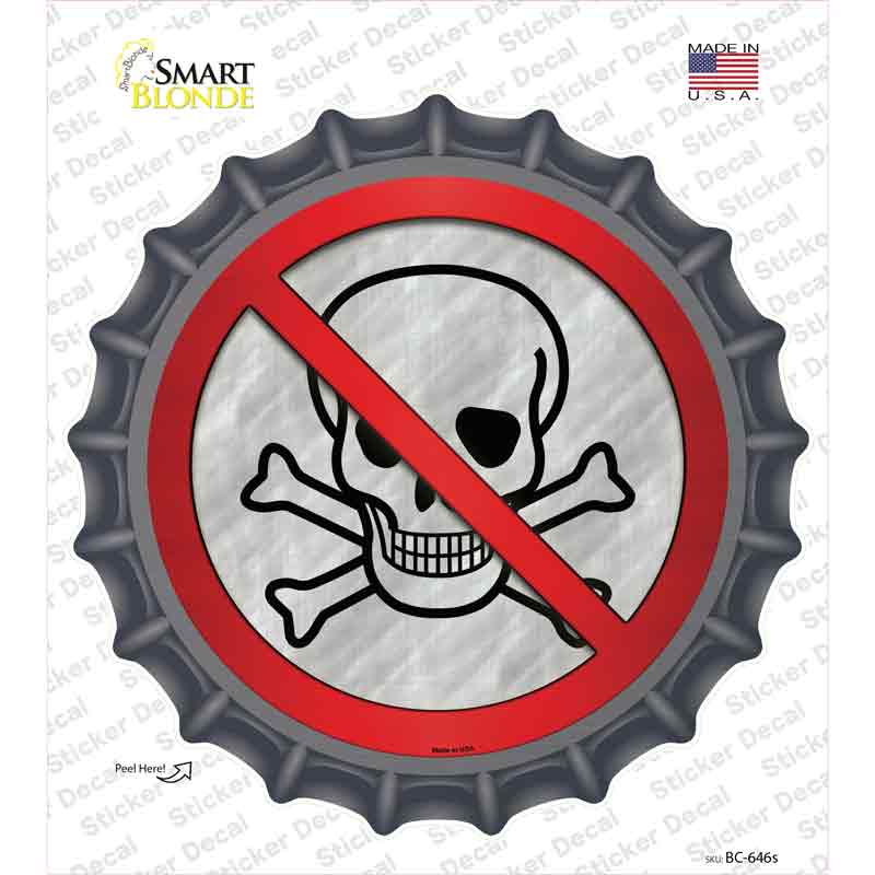 BC-646s-M No Skull Novelty Bottle Cap Sticker Decal - Medium