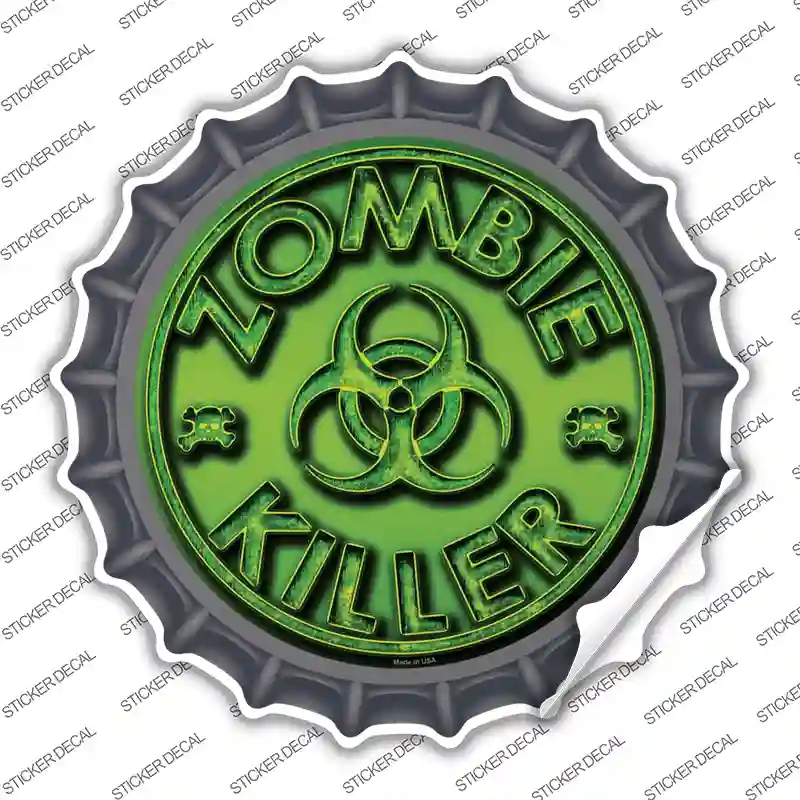 BC-649s-L Zombie Killer Novelty Bottle Cap Sticker Decal - Large
