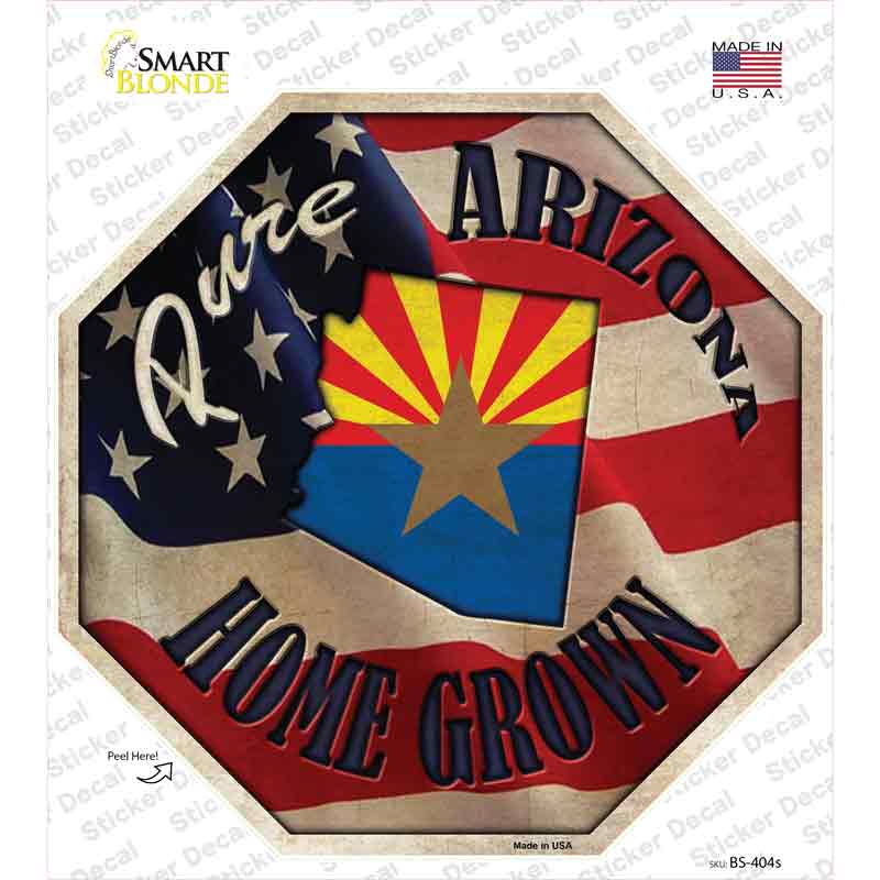 BS-404s-M Arizona Home Grown Novelty Octagon Sticker Decal - Medium