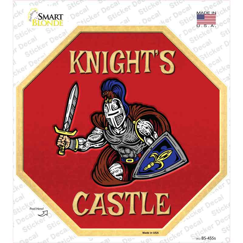 BS-455s-M Knights Castle Novelty Octagon Sticker Decal - Medium