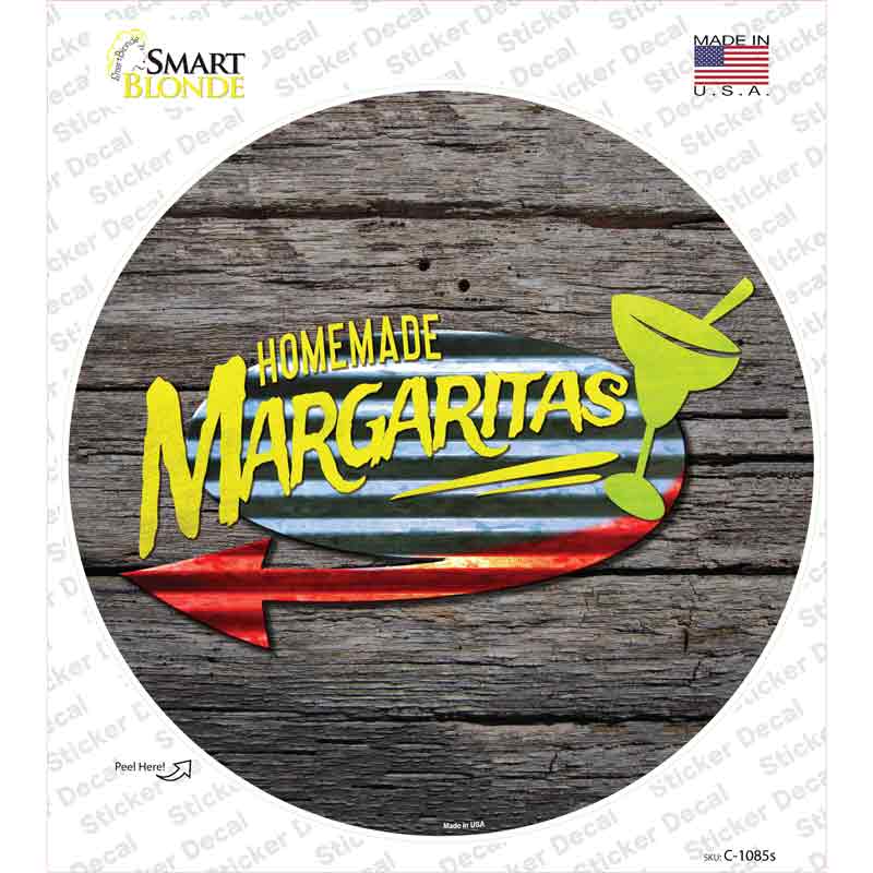 C-1085s-M Homemade Margaritas Novelty Circle Sticker Decal - Medium