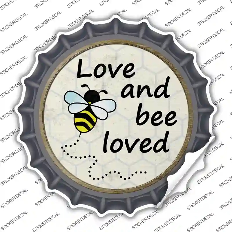 BC-826s-XL Love & Bee Loved Novelty Bottle Cap Sticker Decal - Extra Large