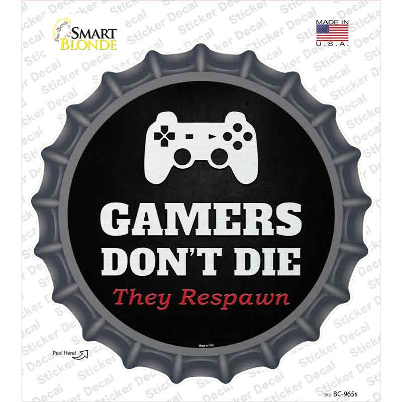 BC-965s-M PlayStation Gamers Dont Die Novelty Bottle Cap Sticker Decal - Medium