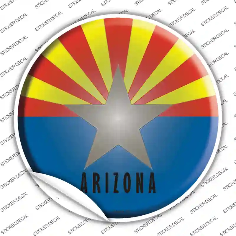 C-102s-S Arizona State Flag Novelty Circle Sticker Decal - Small