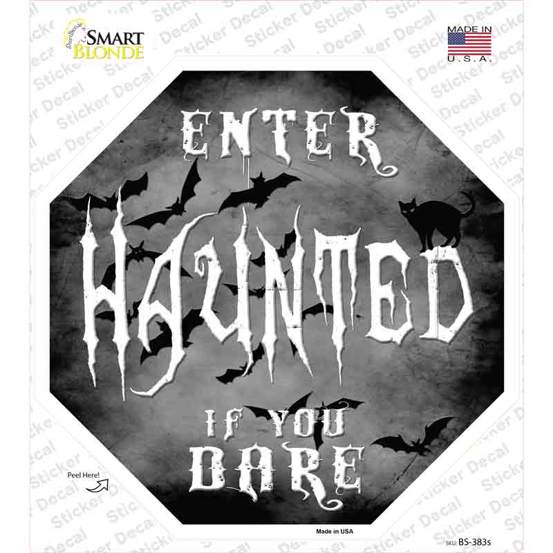 BS-383s-M Haunted Novelty Octagon Sticker Decal - Medium