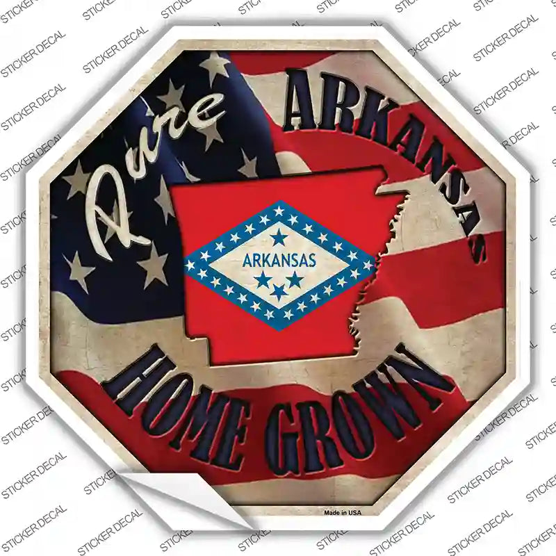 BS-405s-S Arkansas Home Grown Novelty Octagon Sticker Decal - Small