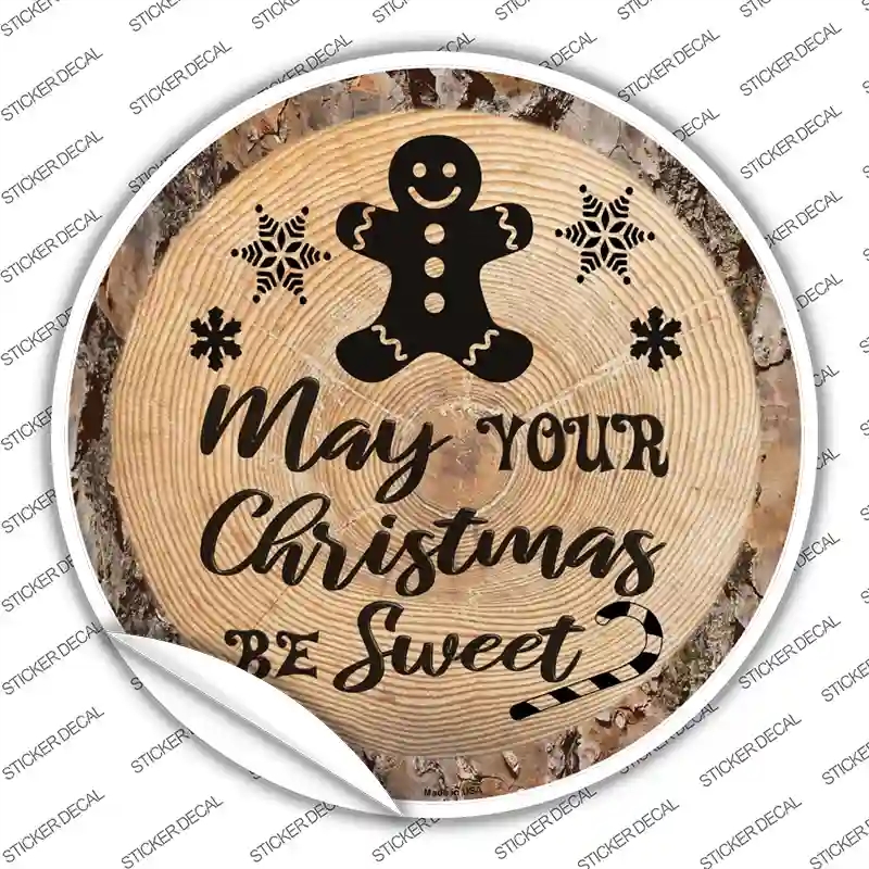 C-1375s-S Christmas Be Sweet Novelty Circle Sticker Decal - Small