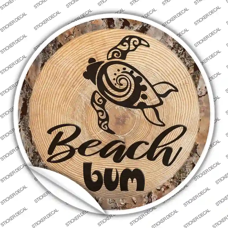 C-1378s-XL Beach Bum Seaturtle Novelty Circle Sticker Decal - Extra Large