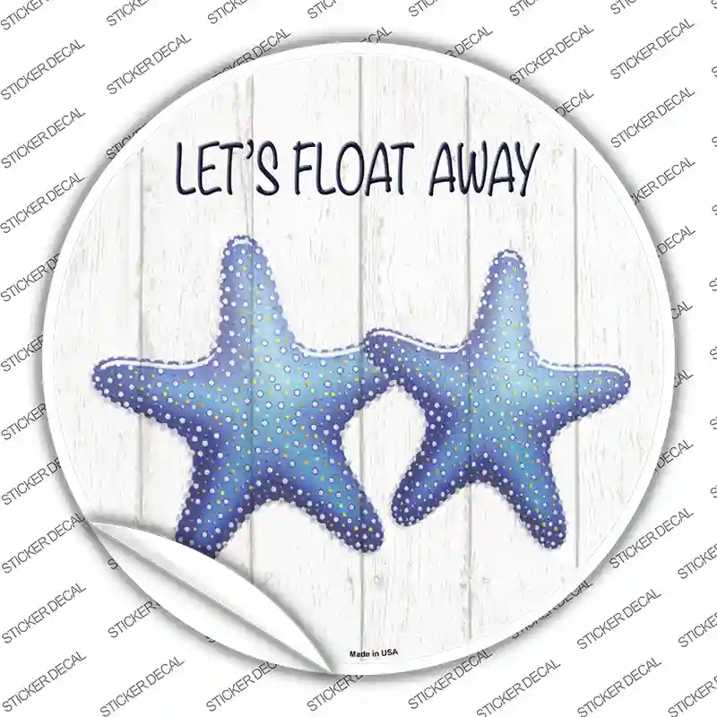 C-1412s-S Lets Float Away Novelty Circle Sticker Decal - Small