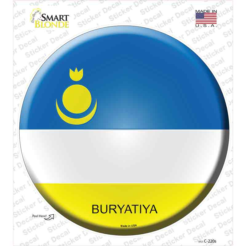 C-220s-M Buryatiya Country Novelty Circle Sticker Decal - Medium