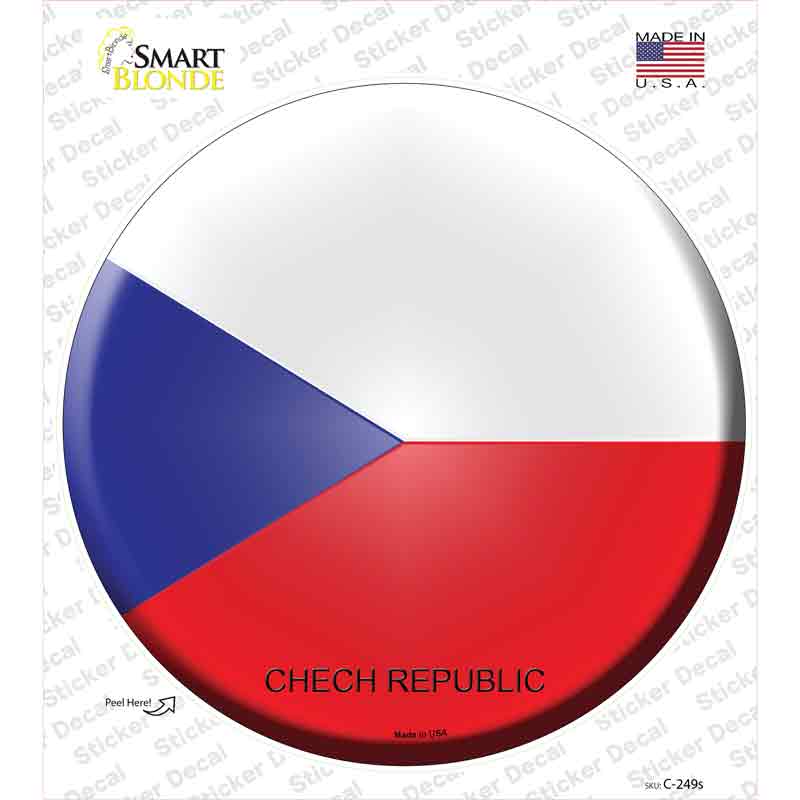 C-249s-M Czech Republic Country Novelty Circle Sticker Decal - Medium