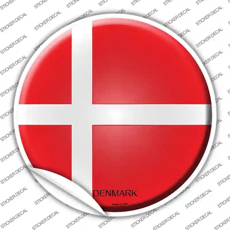 C-252s-S Denmark Country Novelty Circle Sticker Decal - Small