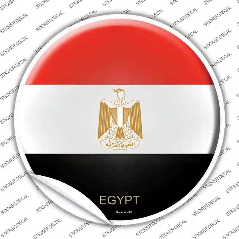 C-258s-S Egypt Country Novelty Circle Sticker Decal - Small