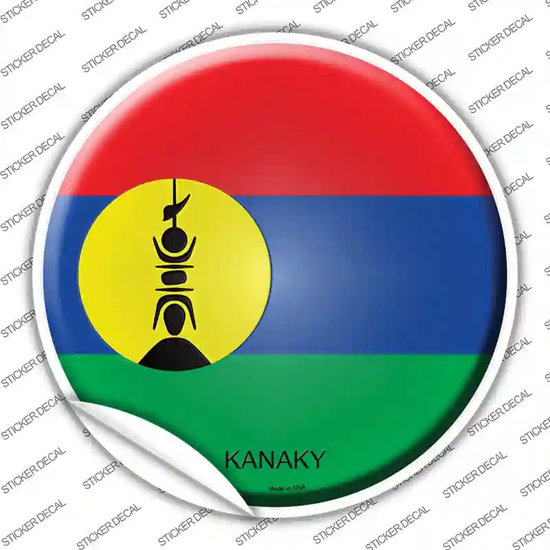 C-314s-S Kanaky Country Novelty Circle Sticker Decal - Small