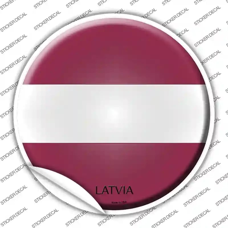 C-327s-S Latvia Country Novelty Circle Sticker Decal - Small