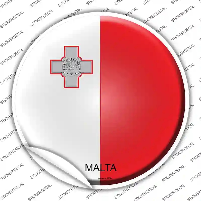 C-344s-XL Malta Country Novelty Circle Sticker Decal - Extra Large