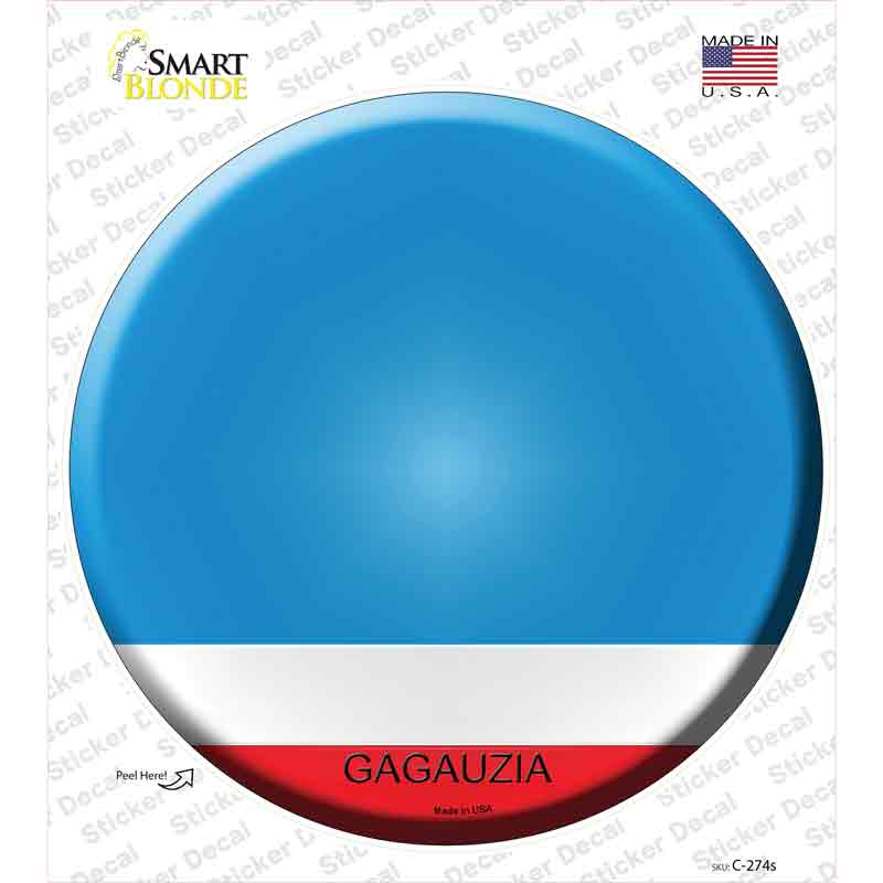 C-274s-M Gagauzia Country Novelty Circle Sticker Decal - Medium
