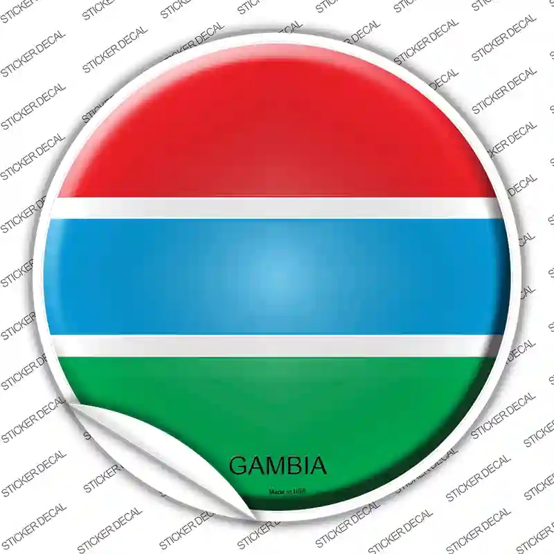C-275s-S Gambia Country Novelty Circle Sticker Decal - Small