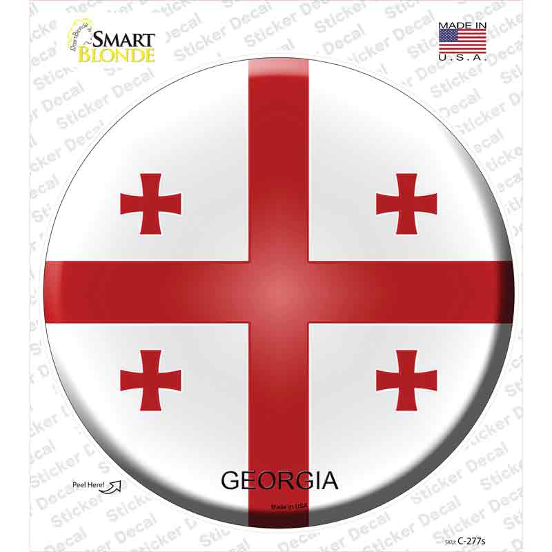 C-277s-M Georgia Country Novelty Circle Sticker Decal - Medium