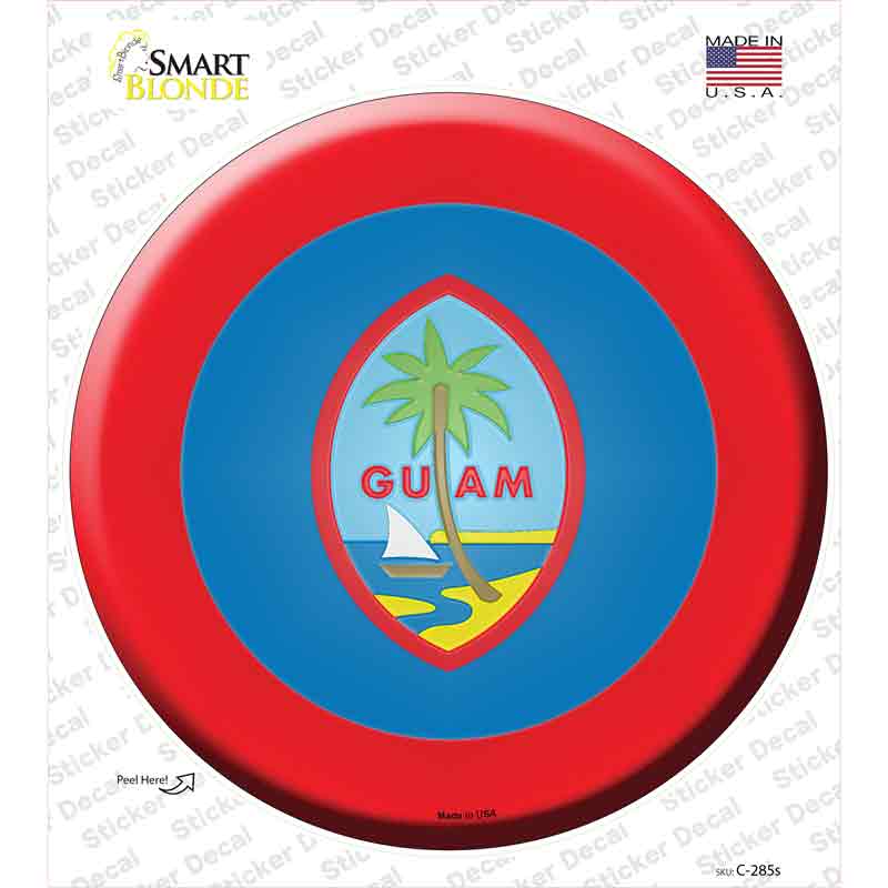 C-285s-M Guam Country Novelty Circle Sticker Decal - Medium
