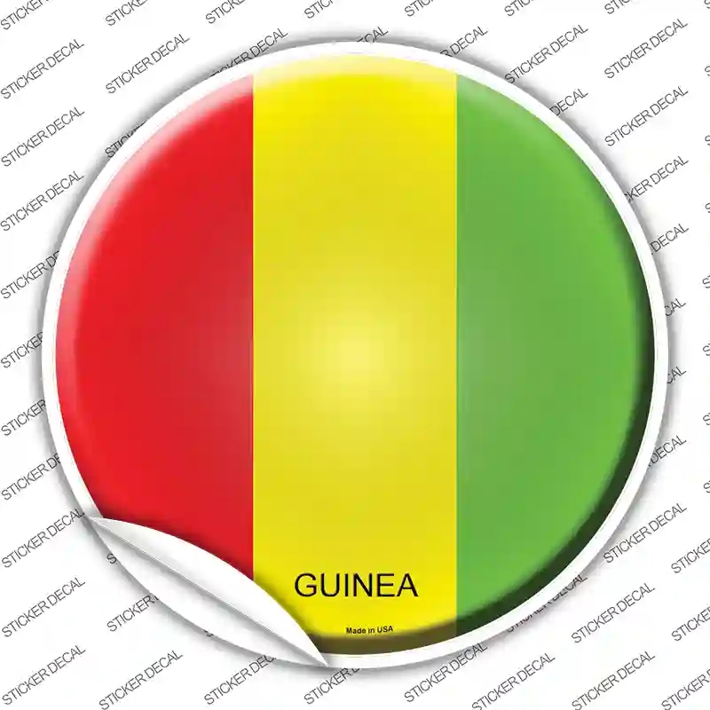 C-288s-S Guinea Country Novelty Circle Sticker Decal - Small