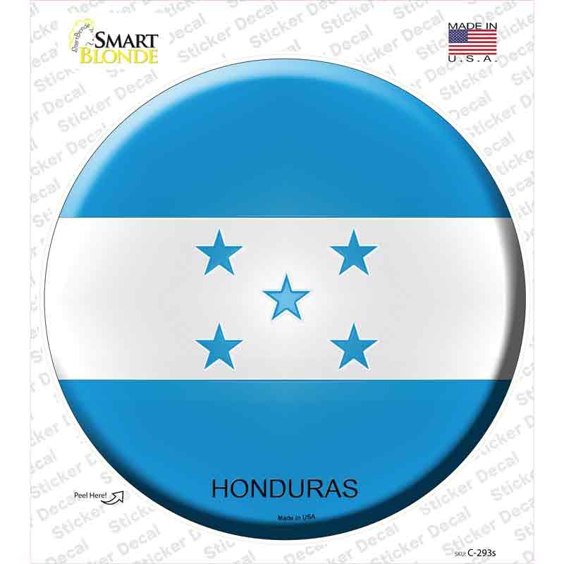 C-293s-M Honduras Country Novelty Circle Sticker Decal - Medium
