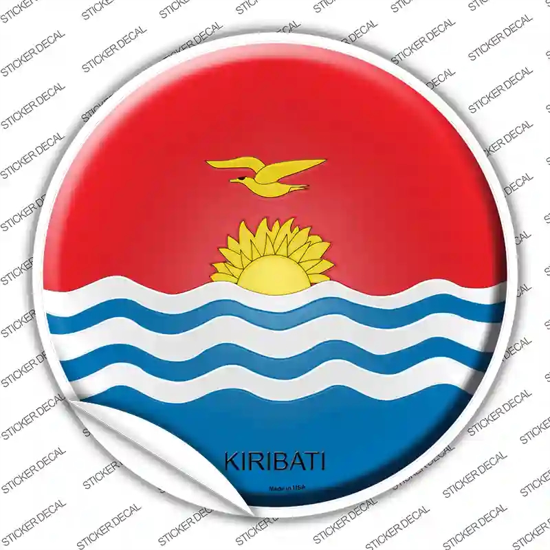 C-319s-S Kiribati Country Novelty Circle Sticker Decal - Small