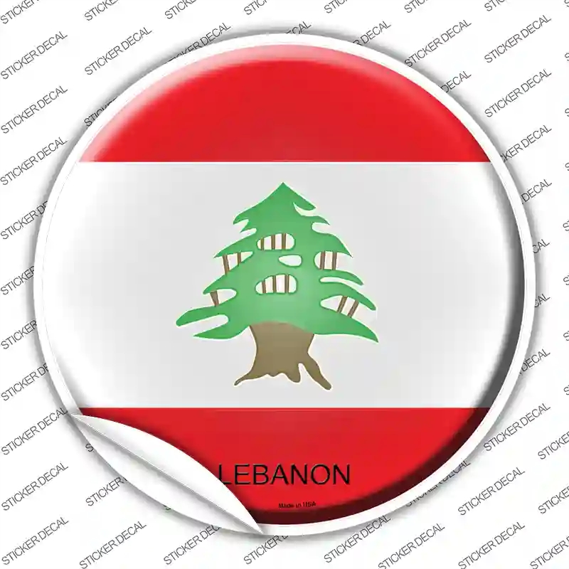 C-328s-S Lebanon Country Novelty Circle Sticker Decal - Small