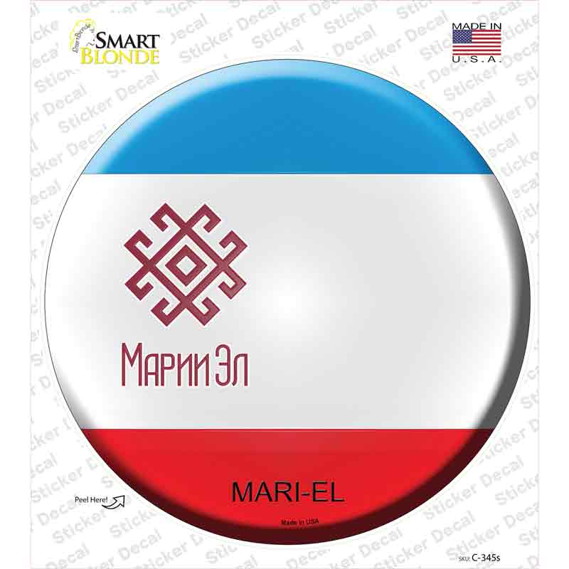 C-345s-M Mari El Country Novelty Circle Sticker Decal - Medium