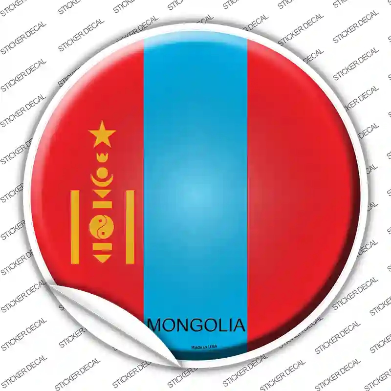 C-356s-S Mongolia Country Novelty Circle Sticker Decal - Small